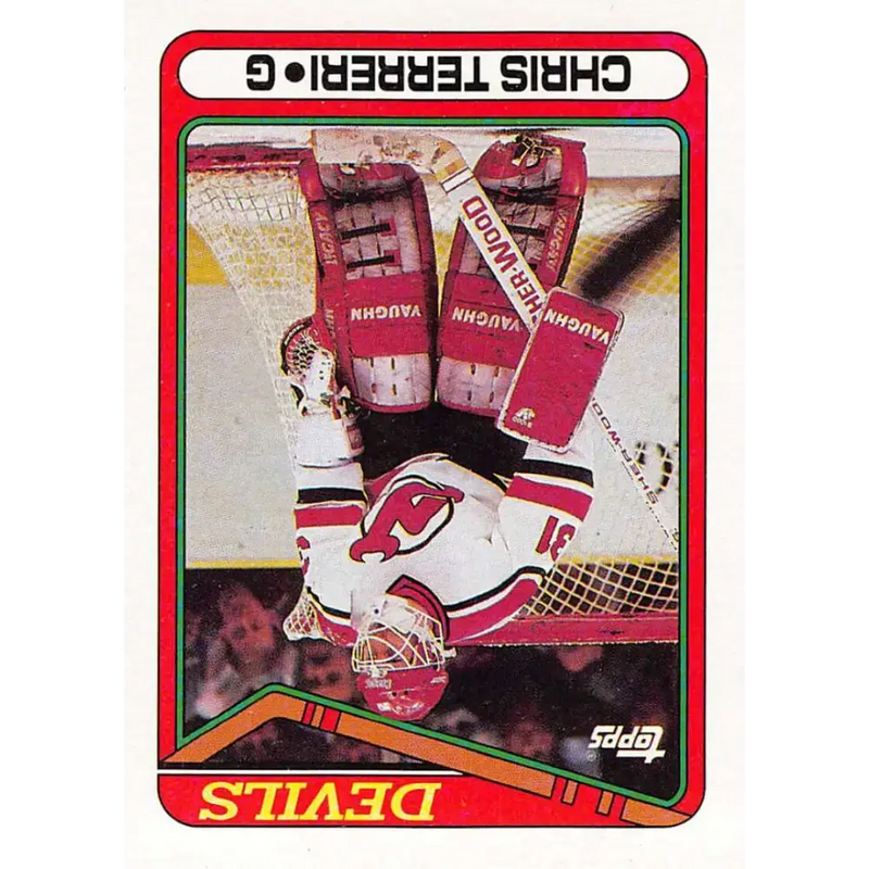 1990-91 Topps #375 Chris Terreri NM-MT RC Rookie New Jersey Devils Hockey Card - Hockey Card Single