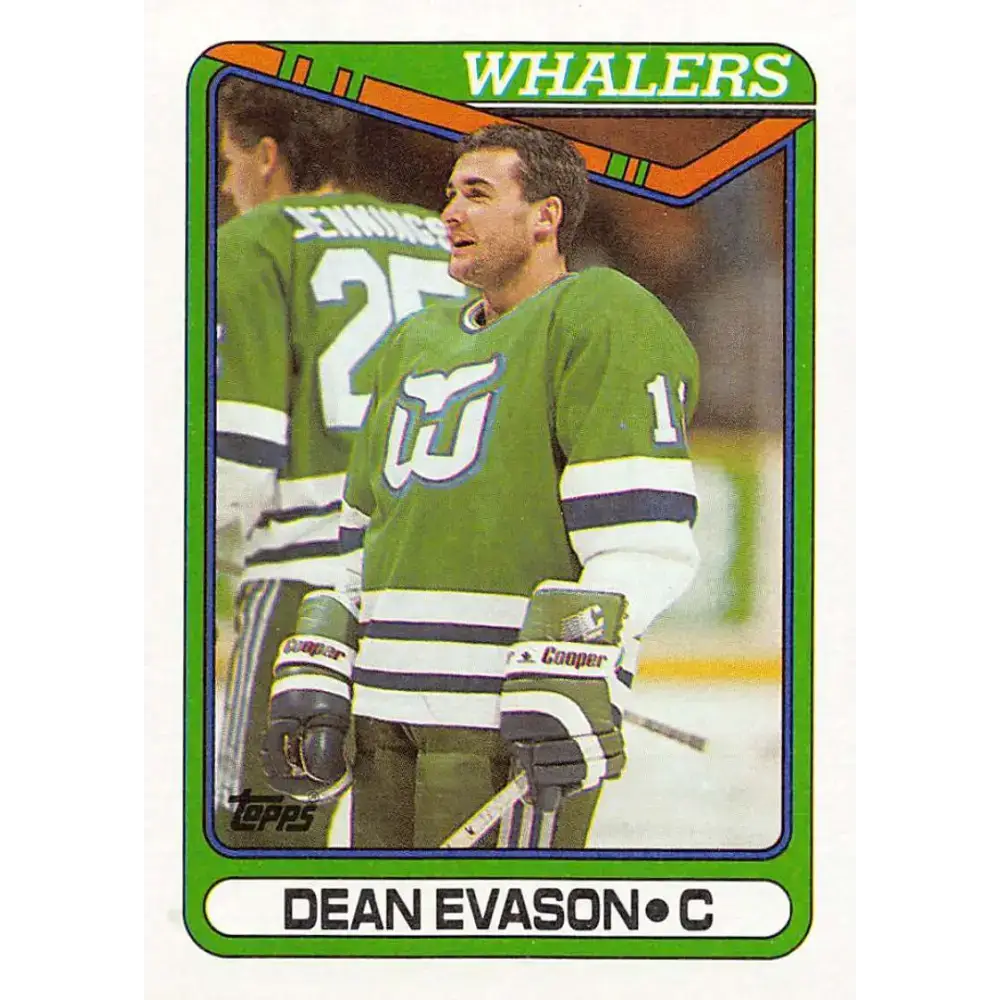 1990-91 Topps #376 Dean Evason NM-MT Hartford Whalers Hockey Card - Hockey Card Single