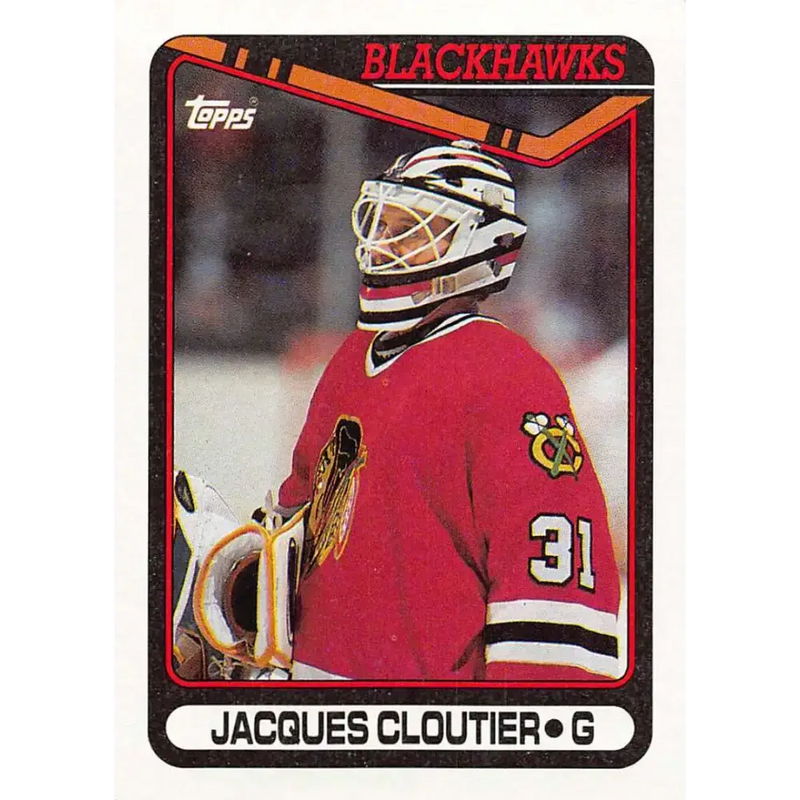 1990-91 Topps #378 Jacques Cloutier NM-MT Chicago Blackhawks Hockey Card - Hockey Card Single