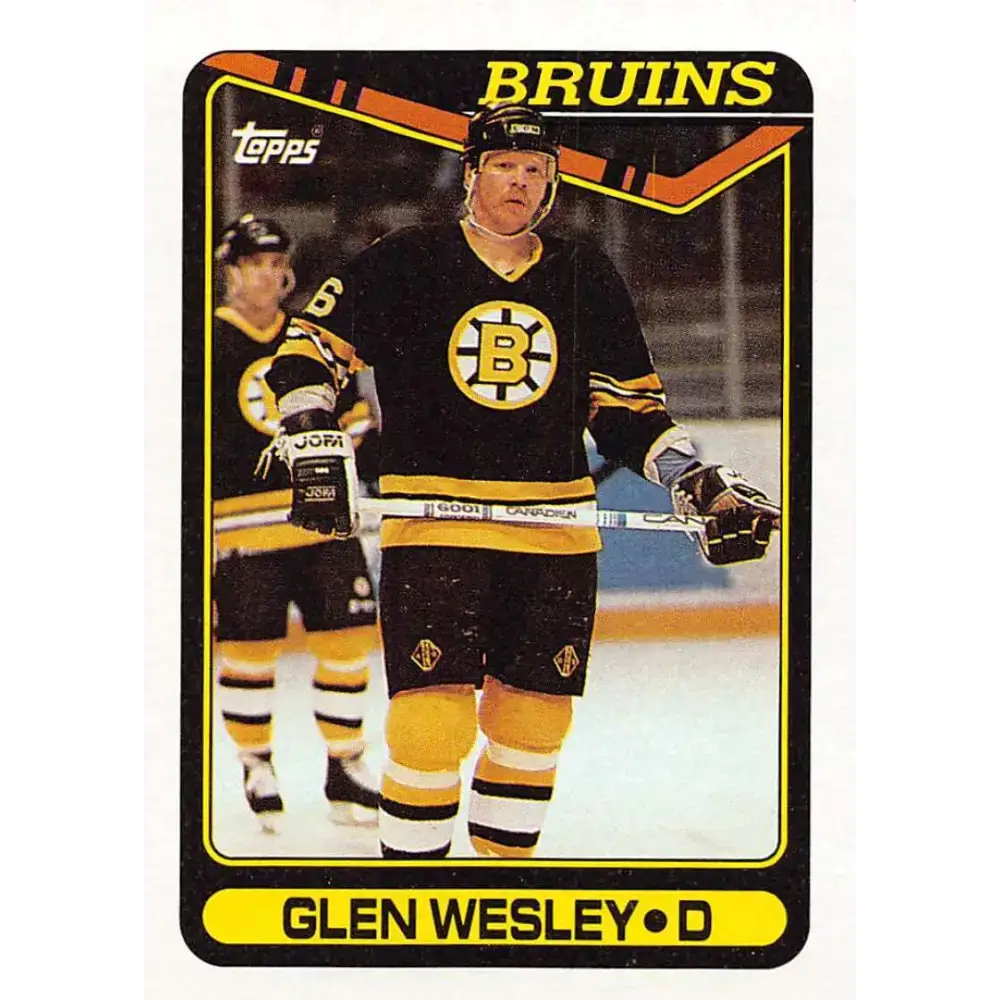 1990-91 Topps #379 Glen Wesley NM-MT Boston Bruins Hockey Card - Hockey Card Single