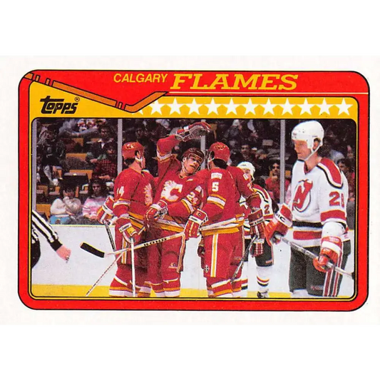 1990-91 Topps #38 Flames Team NM-MT Hockey Card - Hockey Card Single