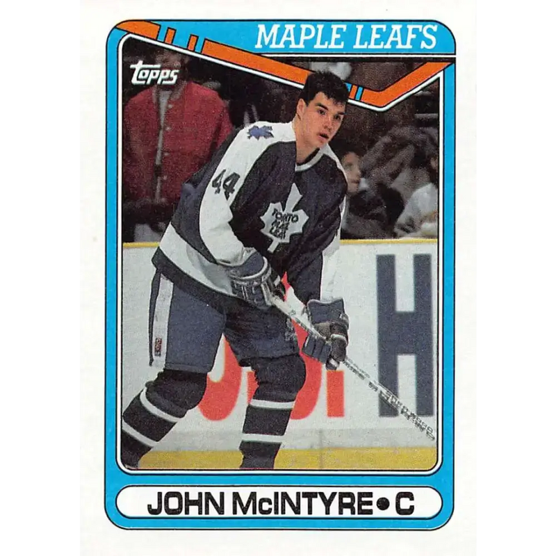 1990-91 Topps #382 John McIntyre NM-MT RC Rookie Hockey Card