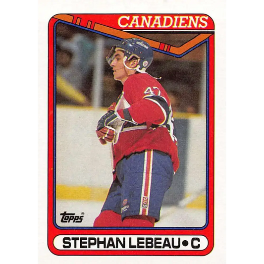1990-91 Topps #388 Stephan Lebeau NM-MT RC Rookie Montreal Canadiens Hockey Card - Hockey Card Single