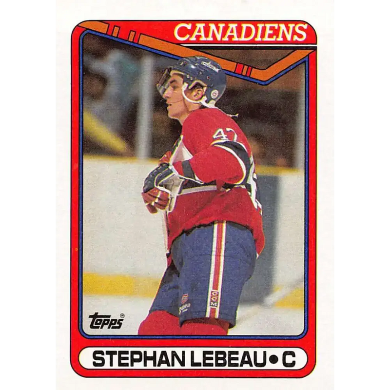 1990-91 Topps #388 Stephan Lebeau NM-MT RC Rookie Montreal Canadiens Hockey Card - Hockey Card Single