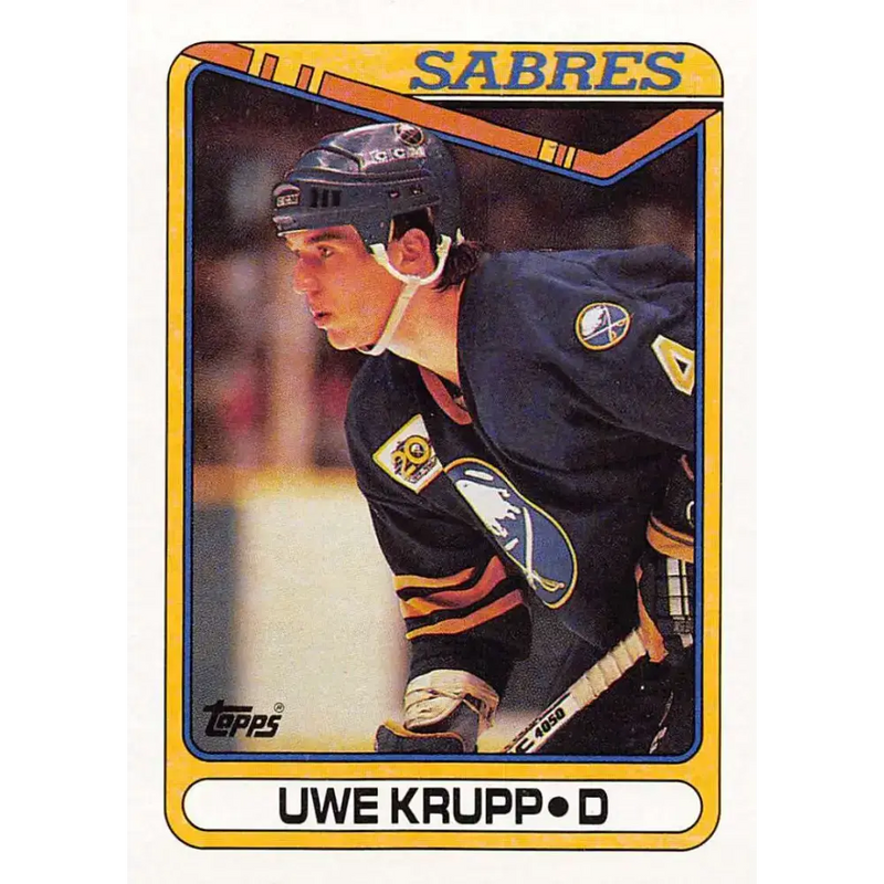 1990-91 Topps #390 Uwe Krupp NM-MT Buffalo Sabres Hockey Card