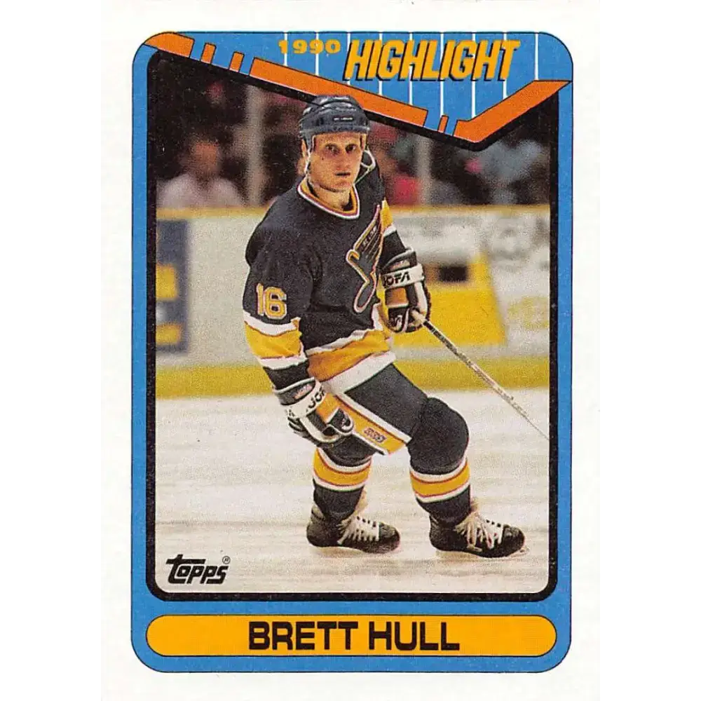 1990-91 Topps #4 Brett Hull NM-MT St. Louis Blues Hockey Card - Hockey Card Single