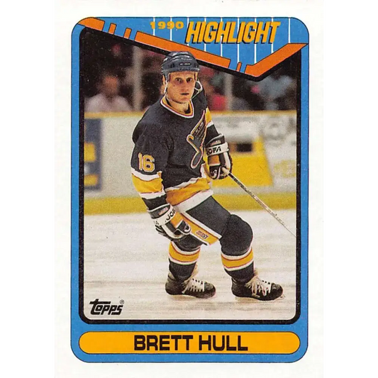 1990-91 Topps #4 Brett Hull NM-MT St. Louis Blues Hockey Card