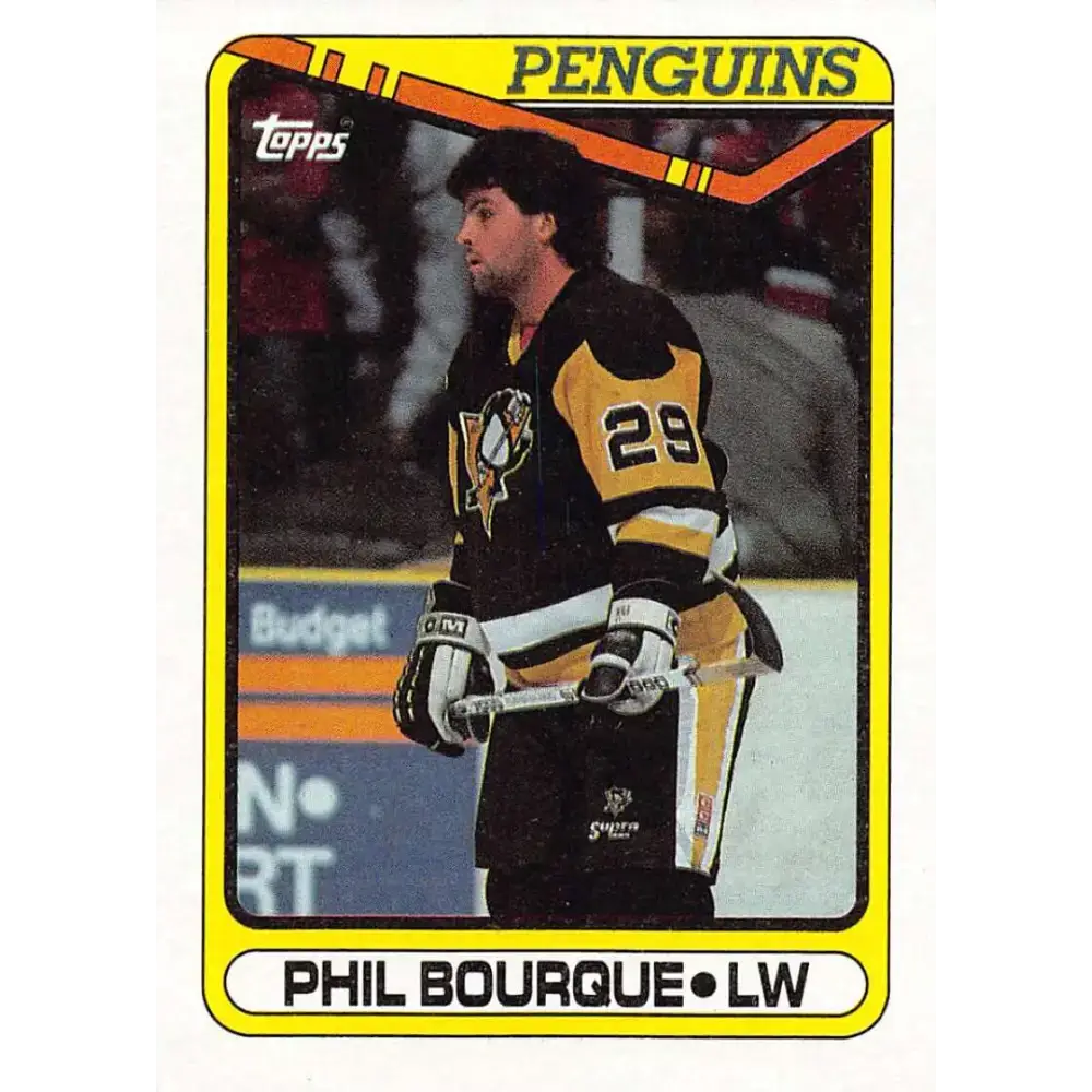 1990-91 Topps #41 Phil Bourque NM-MT Pittsburgh Penguins Hockey Card - Hockey Card Single