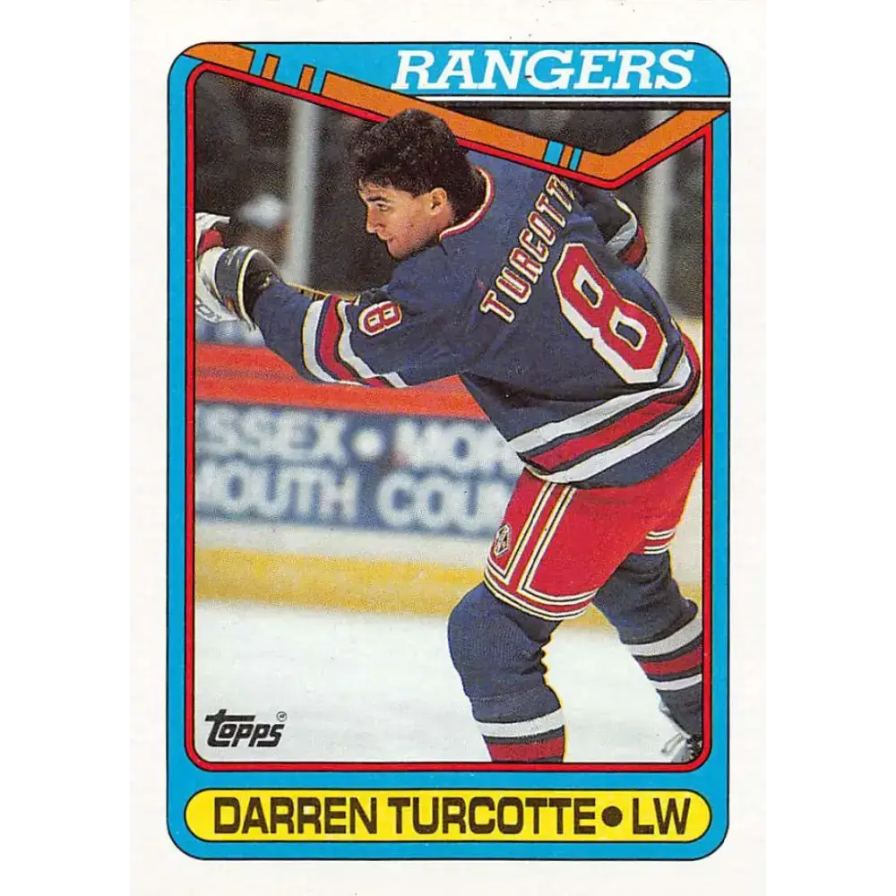 1990-91 Topps #48 Darren Turcotte NM-MT RC Rookie New York Rangers Hockey Card