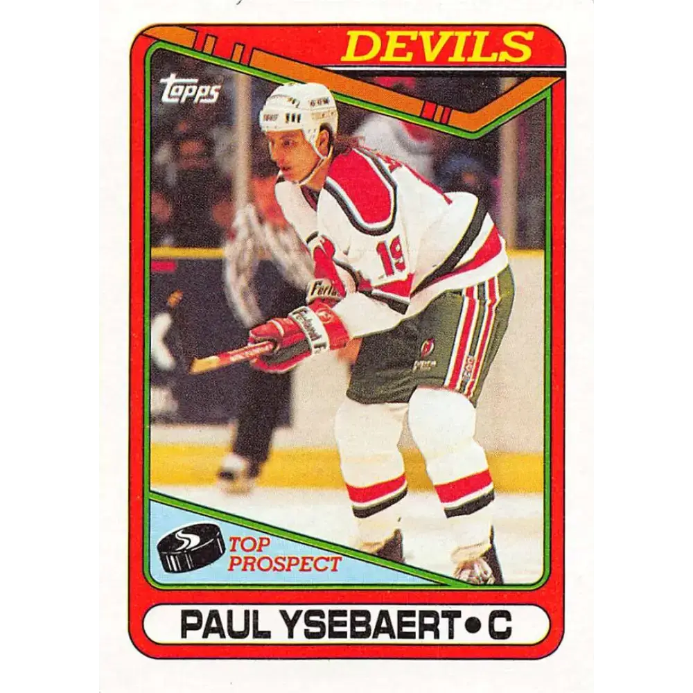 1990-91 Topps #49 Paul Ysebaert NM-MT RC Rookie New Jersey Devils Hockey Card - Hockey Card Single