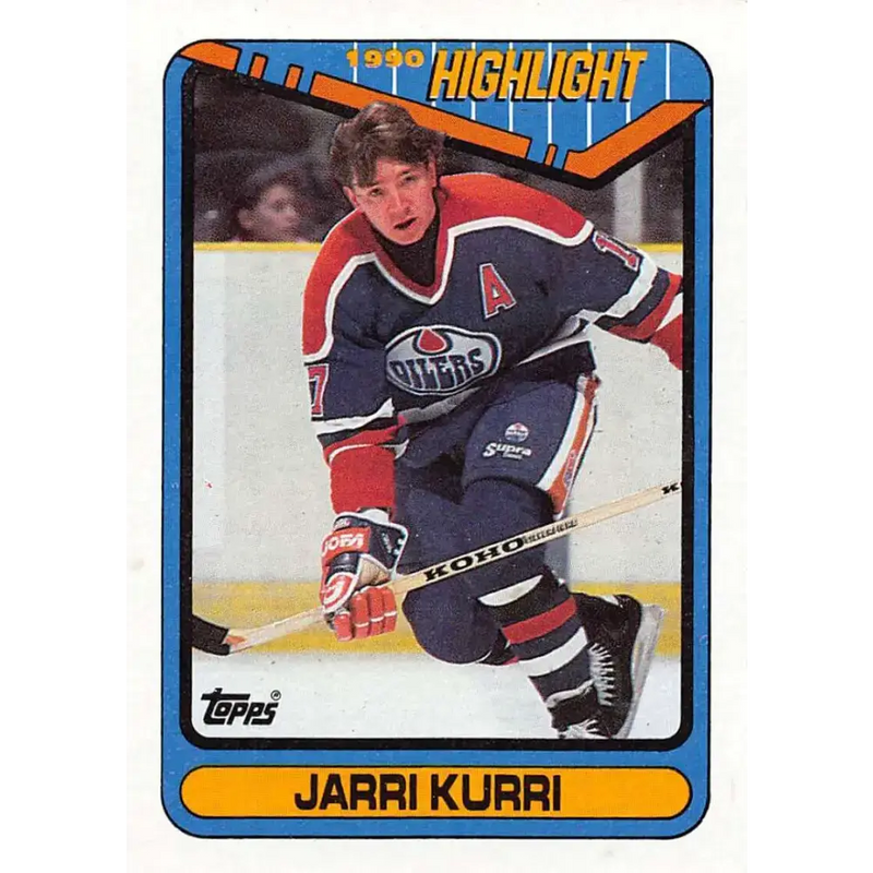1990-91 Topps #5 Jari Kurri NM-MT Edmonton Oilers Hockey Card - Hockey Card Single