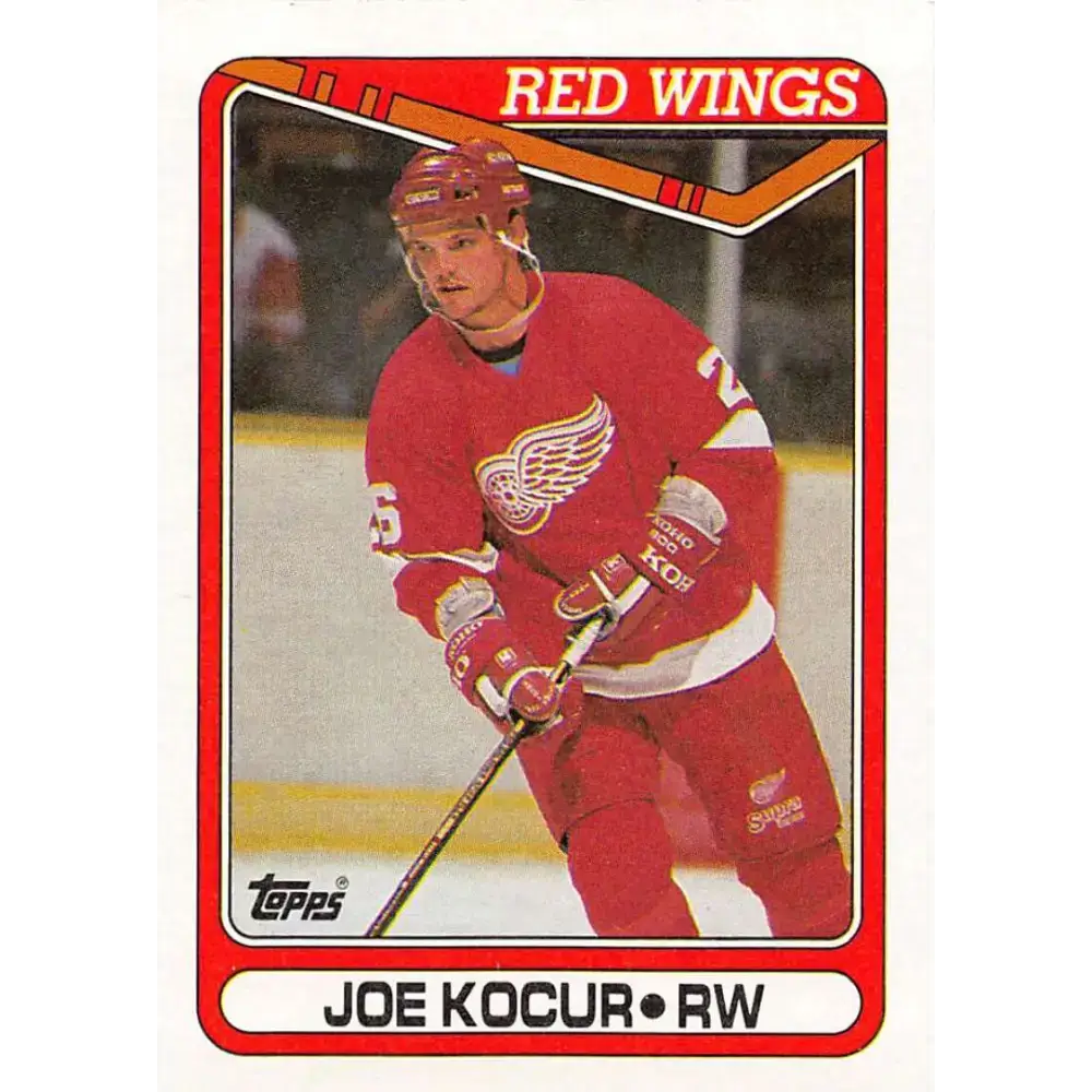 1990-91 Topps #55 Joey Kocur NM-MT RC Rookie Detroit Red Wings Hockey Card - Hockey Card Single