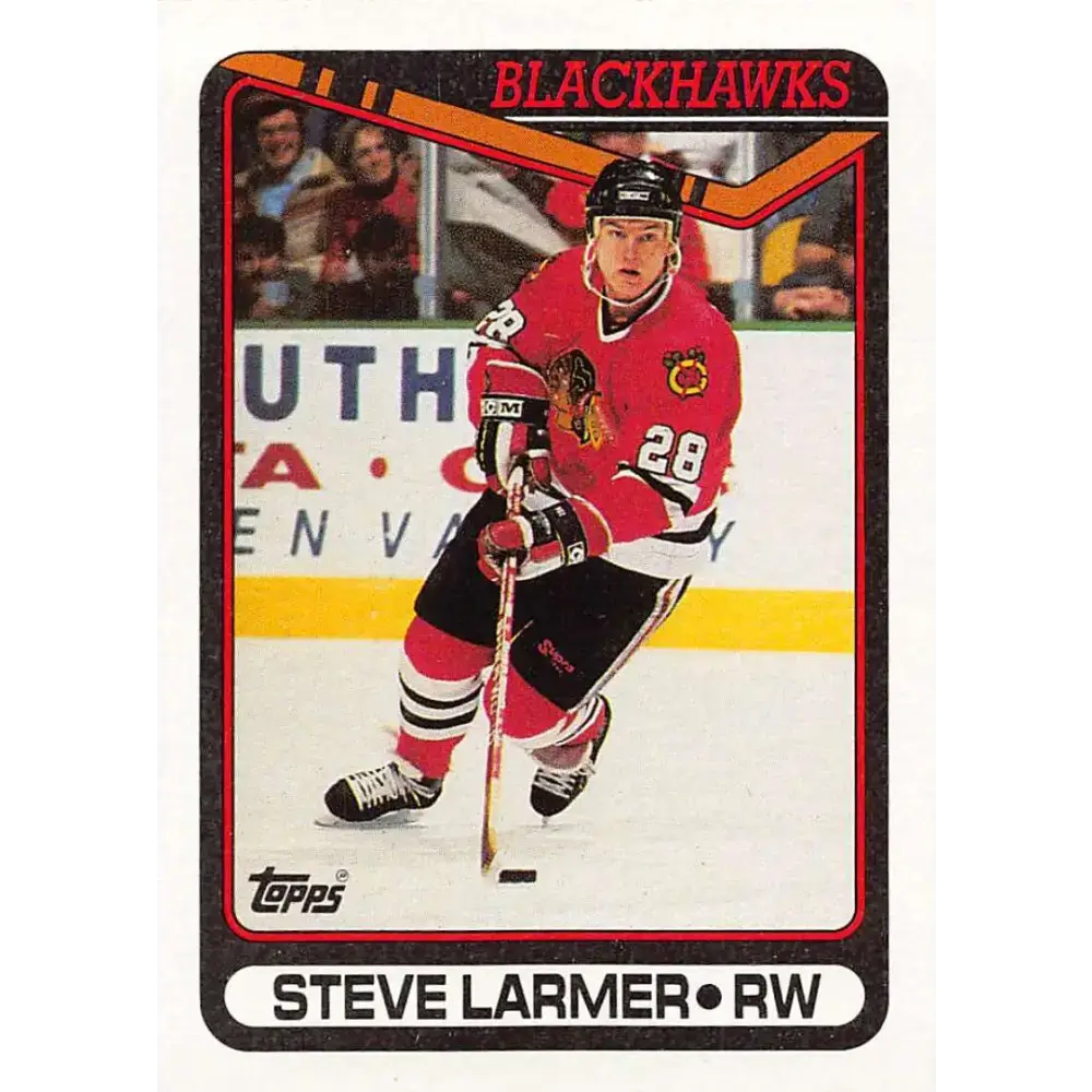 1990-91 Topps #56 Steve Larmer NM-MT Chicago Blackhawks Hockey Card - Hockey Card Single
