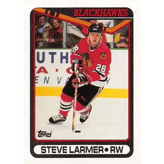 1990-91 Topps #56 Steve Larmer NM-MT Chicago Blackhawks Hockey Card