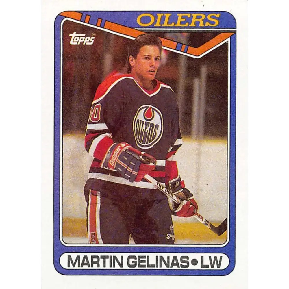 1990-91 Topps #64 Martin Gelinas NM-MT RC Rookie Edmonton Oilers Hockey Card - Hockey Card Single