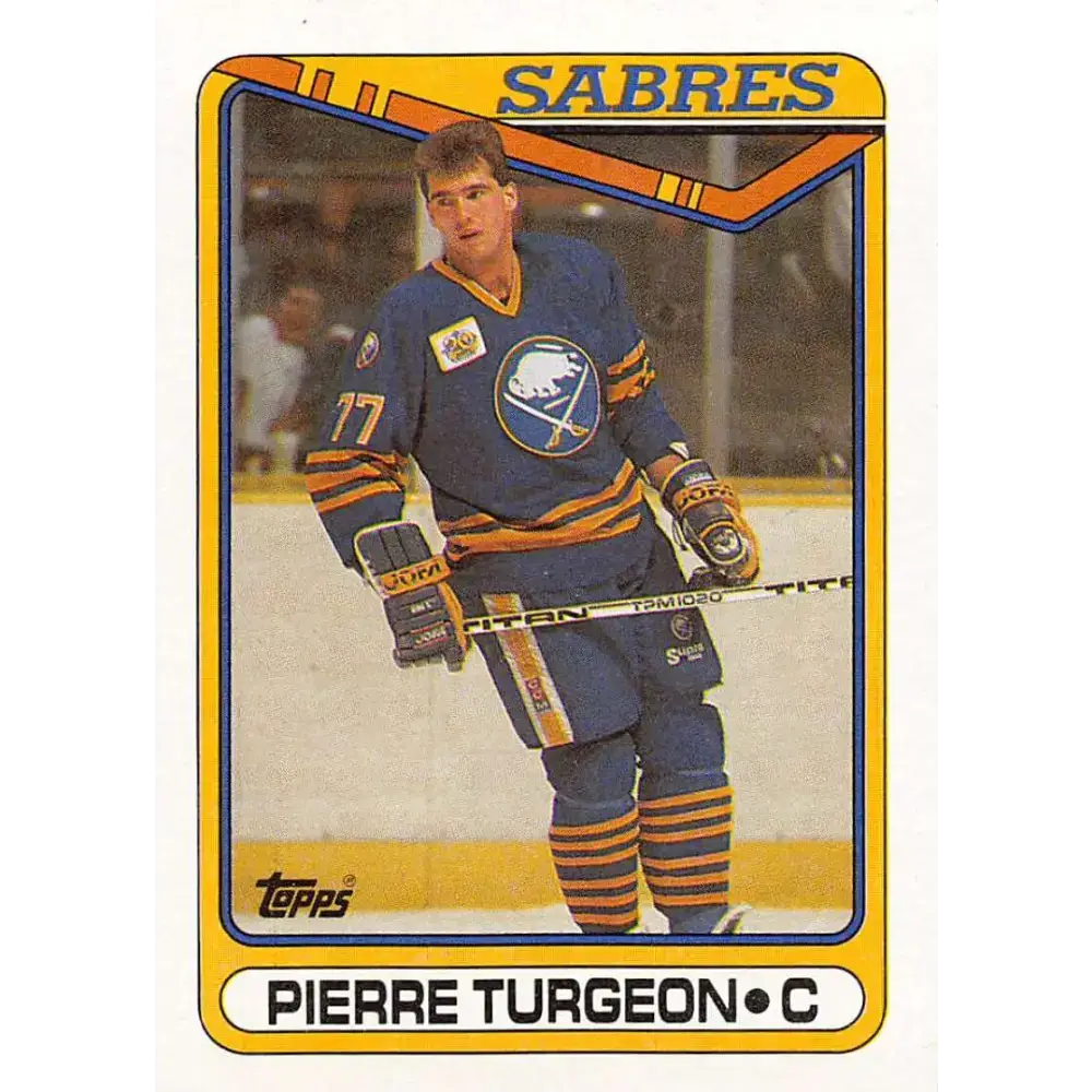 1990-91 Topps #66 Pierre Turgeon NM-MT Buffalo Sabres Hockey Card - Hockey Card Single