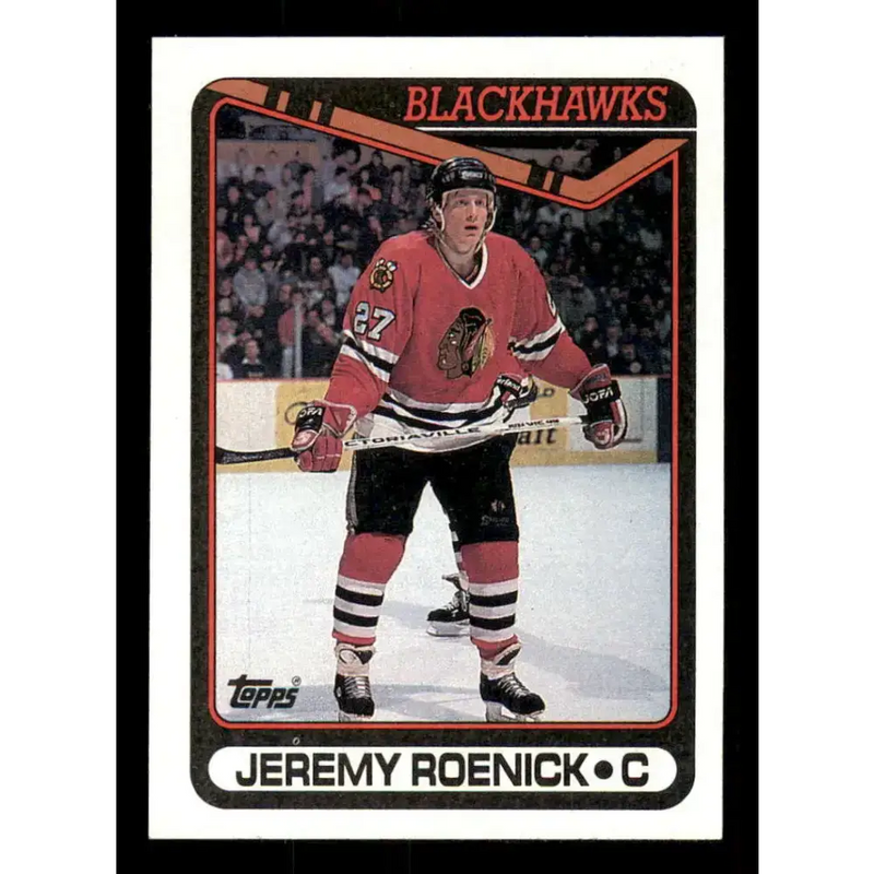 1990-91 Topps #7 Jeremy Roenick NM-MT RC Rookie Chicago Blackhawks Hockey Card - Hockey Card Single