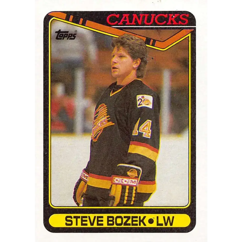 1990-91 Topps #76 Steve Bozek NM-MT Vancouver Canucks Hockey Card - Hockey Card Single
