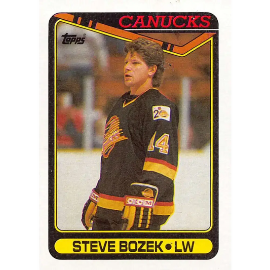 1990-91 Topps #76 Steve Bozek NM-MT Vancouver Canucks Hockey Card