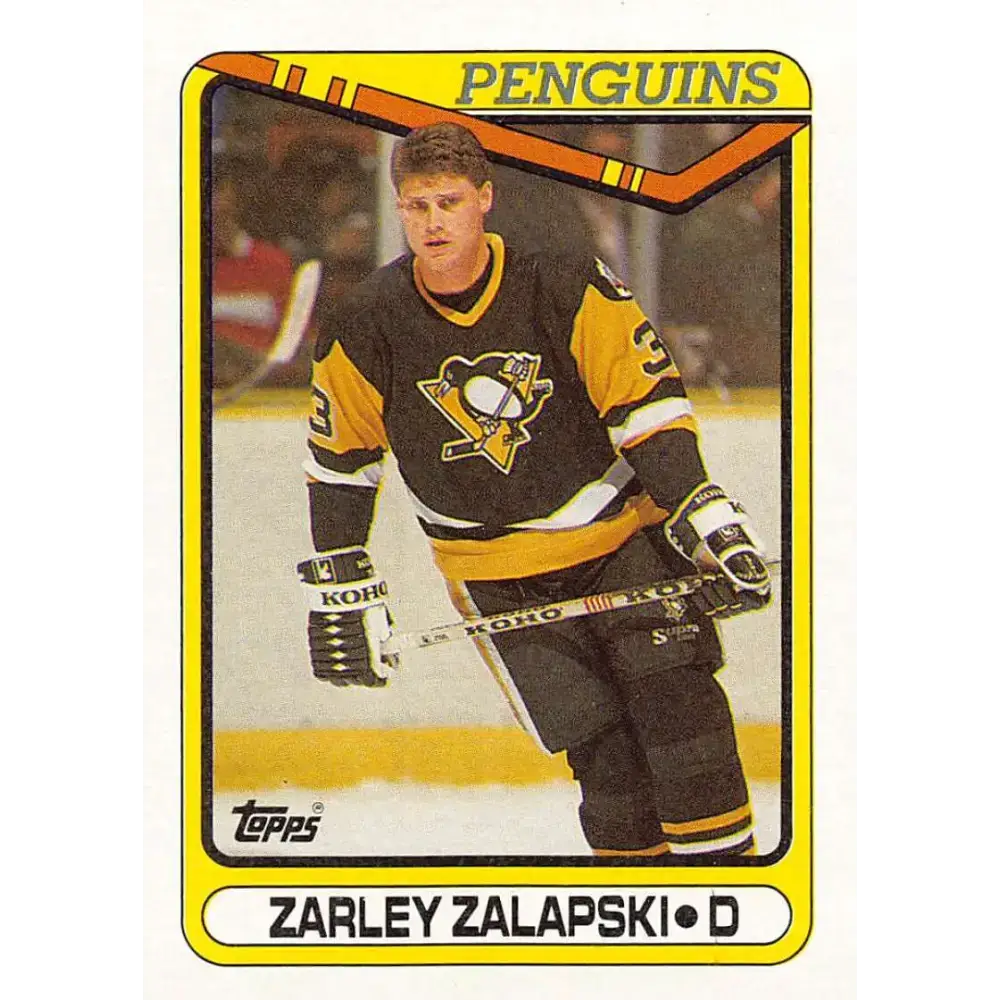 1990-91 Topps #78 Zarley Zalapski NM-MT Pittsburgh Penguins Hockey Card - Hockey Card Single