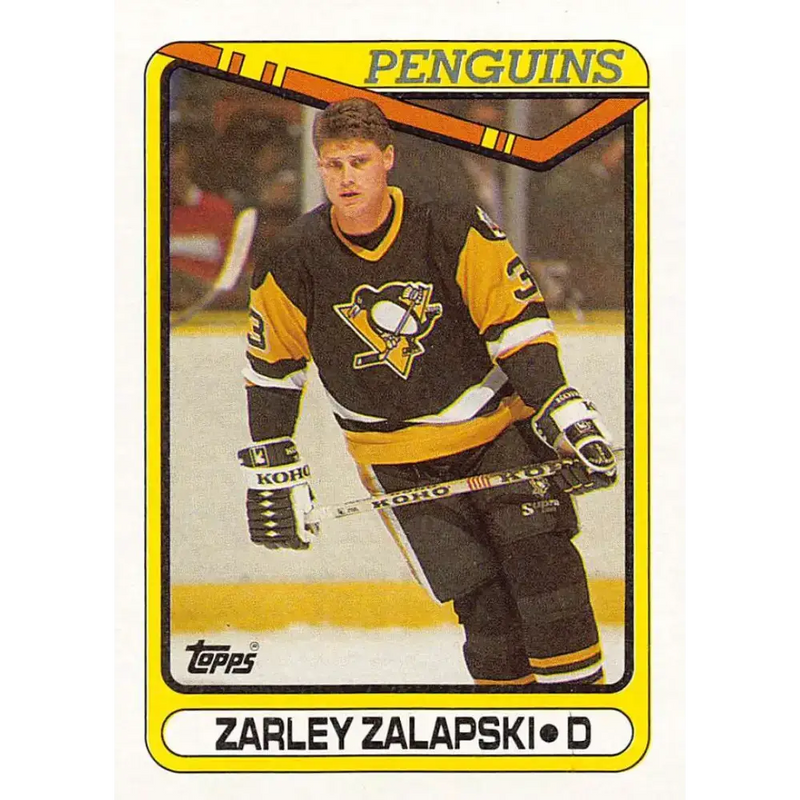 1990-91 Topps #78 Zarley Zalapski NM-MT Pittsburgh Penguins Hockey Card - Hockey Card Single