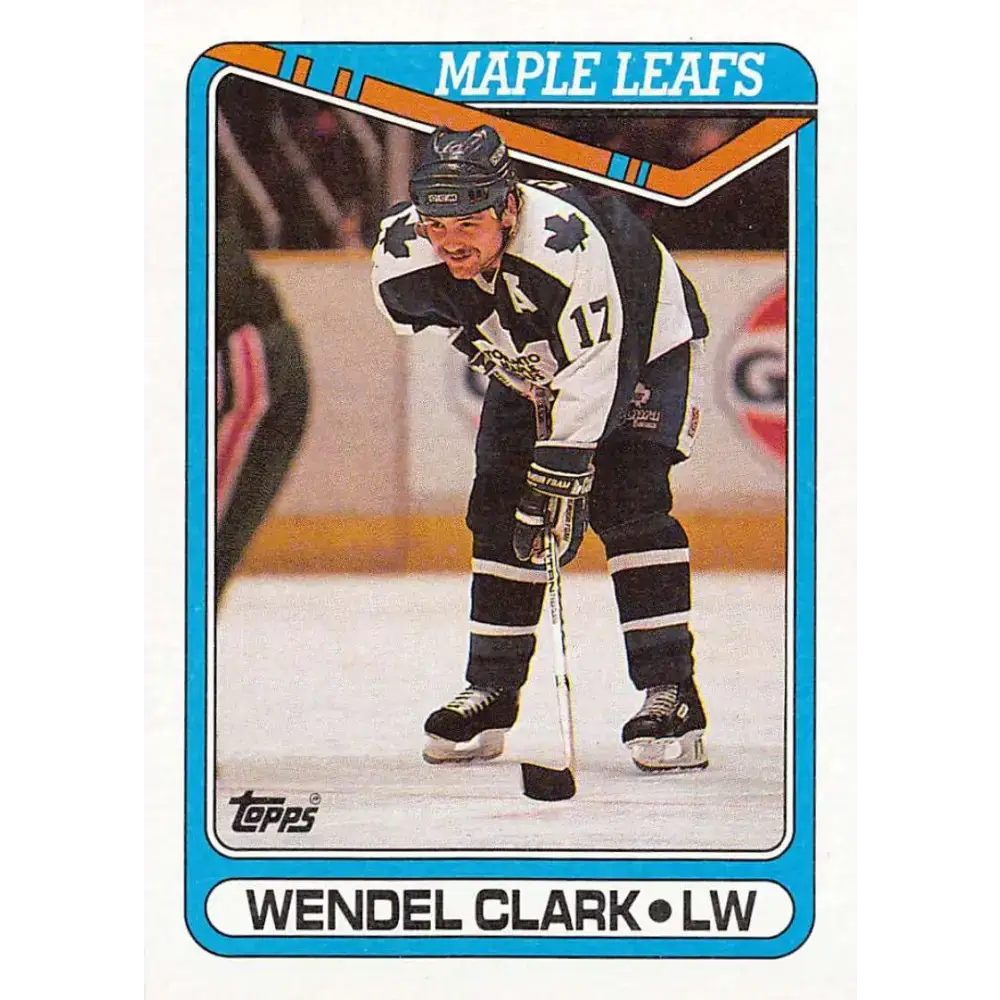 1990-91 Topps #79 Wendel Clark NM-MT Toronto Maple Leafs Hockey Card - Hockey Card Single