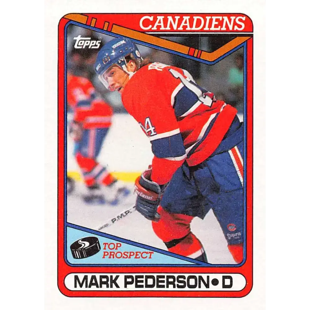 1990-91 Topps #82 Mark Pederson NM-MT Montreal Canadiens Hockey Card - Hockey Card Single