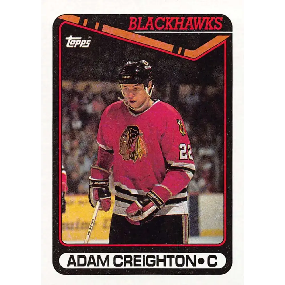 1990-91 Topps #83 Adam Creighton NM-MT Chicago Blackhawks Hockey Card - Hockey Card Single