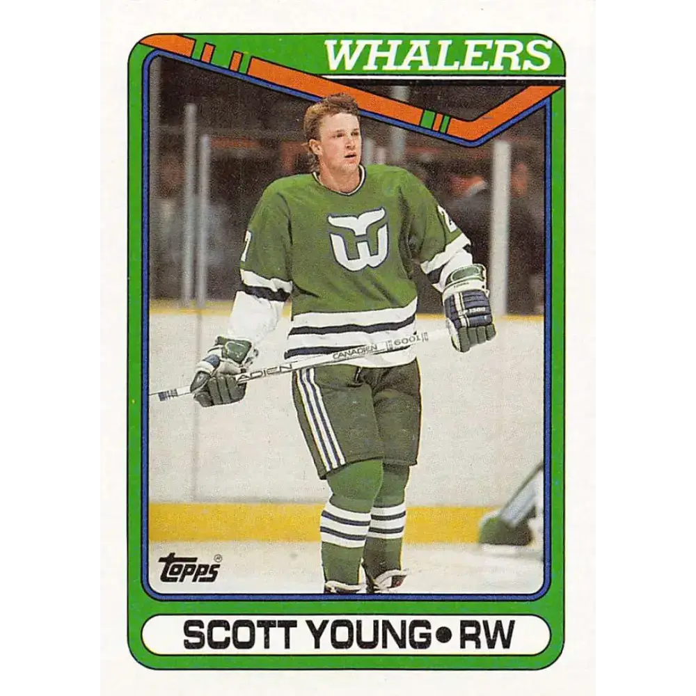 1990-91 Topps #84 Scott Young NM-MT Hartford Whalers Hockey Card - Hockey Card Single