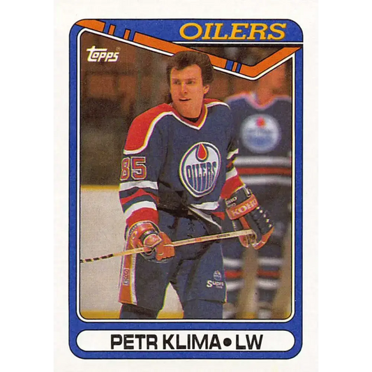 1990-91 Topps #85 Petr Klima NM-MT Edmonton Oilers Hockey Card - Hockey Card Single