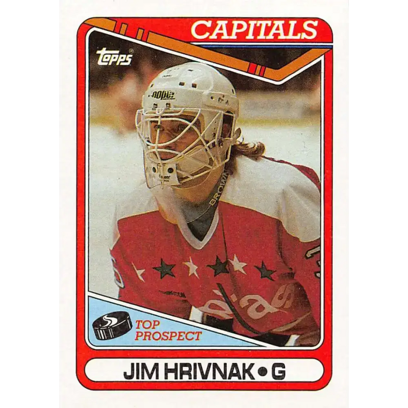 1990-91 Topps #9 Jim Hrivnak NM-MT RC Rookie Washington Capitals Hockey Card - Hockey Card Single