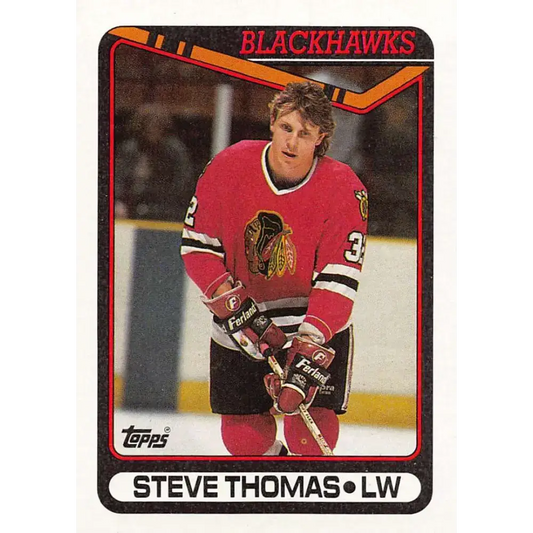 1990-91 Topps #92 Steve Thomas NM-MT Chicago Blackhawks Hockey Card