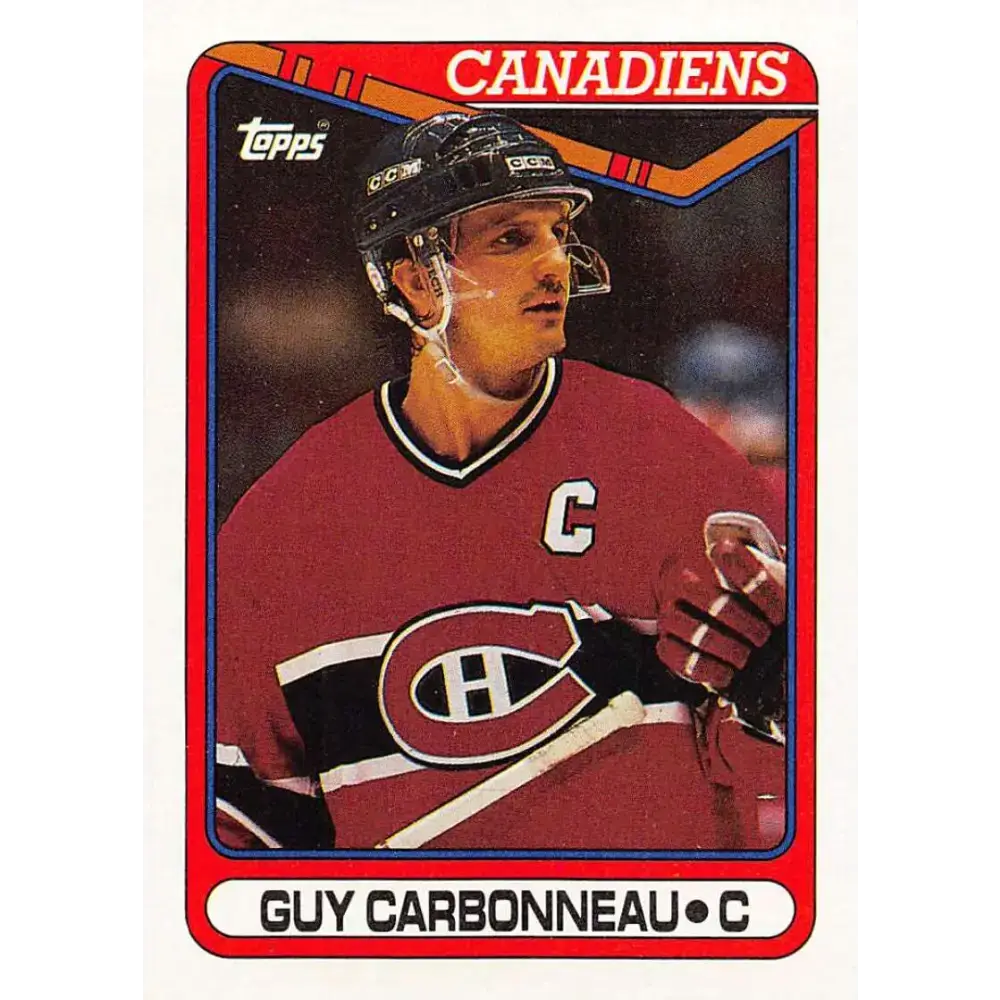 1990-91 Topps #93 Guy Carbonneau NM-MT Montreal Canadiens Hockey Card - Hockey Card Single