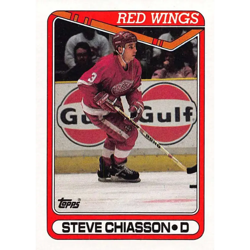 1990-91 Topps #94 Steve Chiasson NM-MT Detroit Red Wings Hockey Card - Hockey Card Single