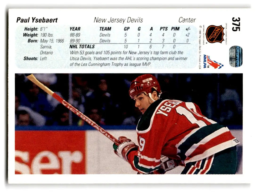 1990-91 Upper Deck #375 Paul Ysebaert - Hockey Card Single