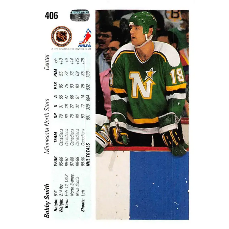 1990-91 Upper Deck #406 Bobby Smith NM-MT Hockey Card - Hockey Card Single
