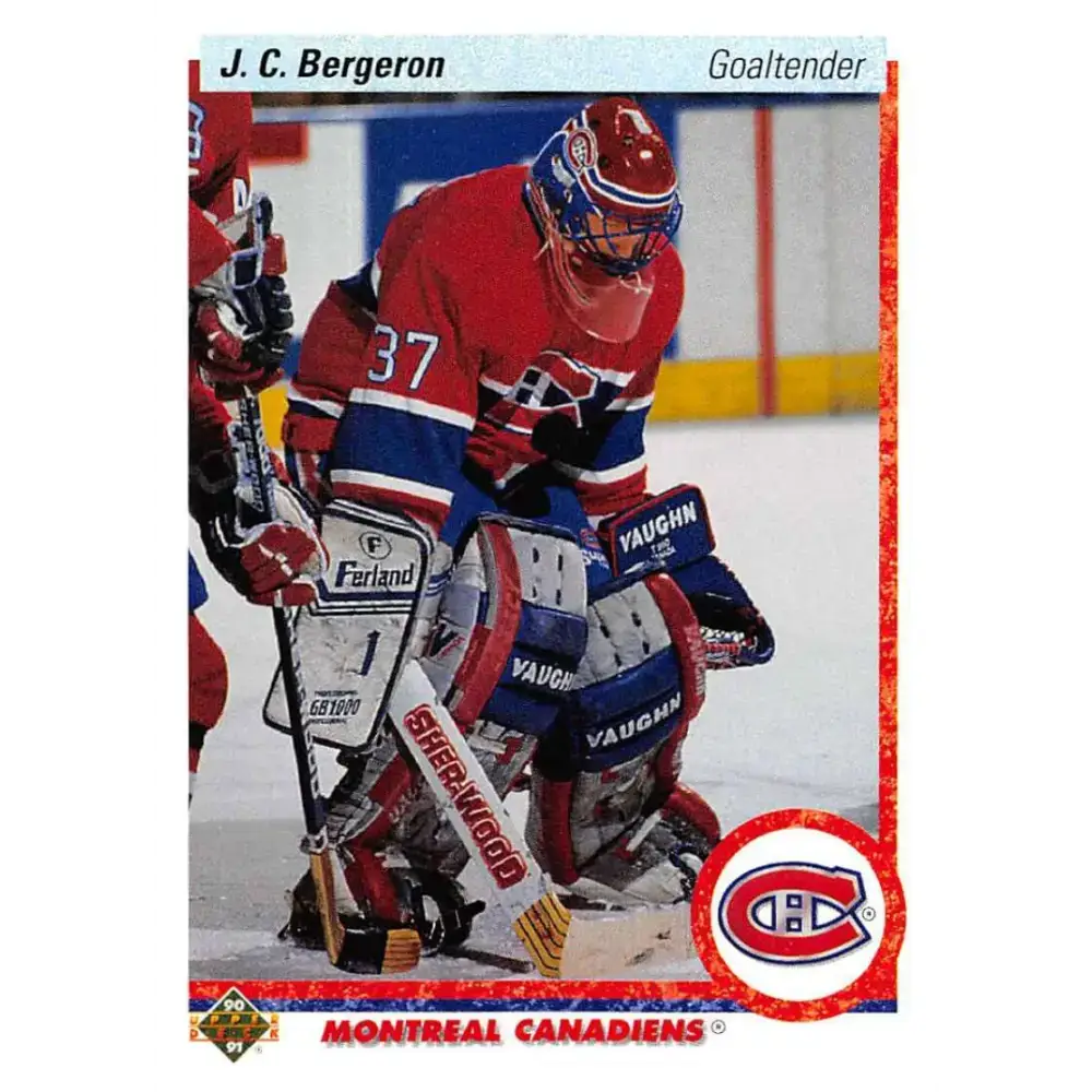 1990-91 Upper Deck #408 Jean-Claude Bergeron NM-MT RC Rookie Montreal Canadiens Hockey Card - Hockey Card Single