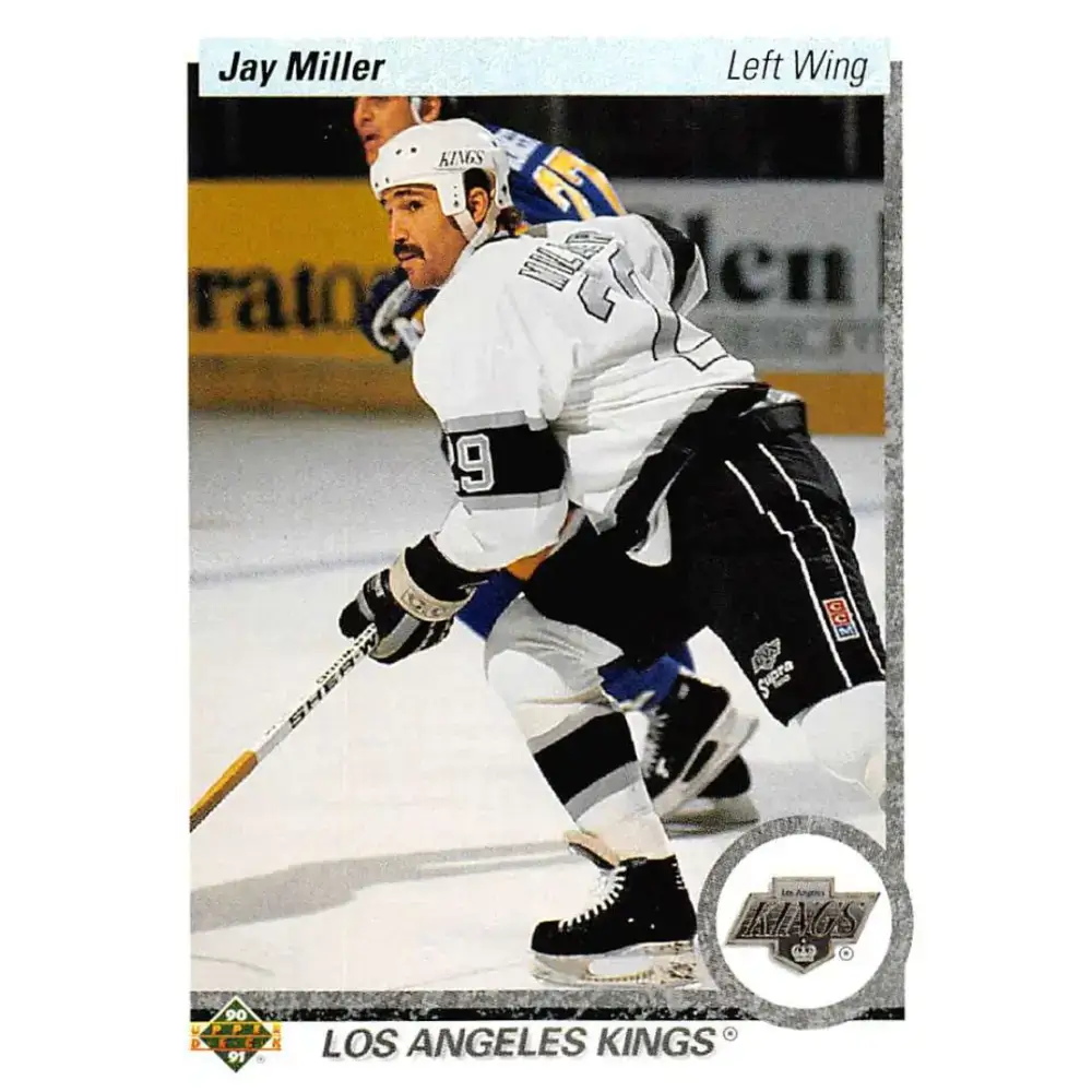 1990-91 Upper Deck #414 Jay Miller NM-MT RC Rookie Los Angeles Kings Hockey Card - Hockey Card Single