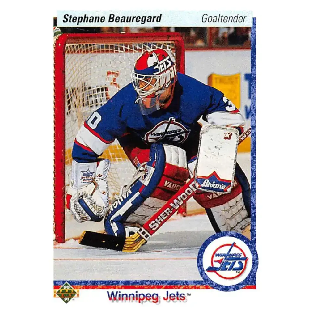 1990-91 Upper Deck #415 Steph Beauregard NM-MT RC Rookie Winnipeg Jets Hockey Card - Hockey Card Single