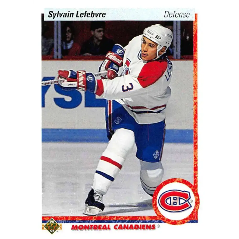 1990-91 Upper Deck #421 Sylvain Lefebvre NM-MT Montreal Canadiens Hockey Card - Hockey Card Single