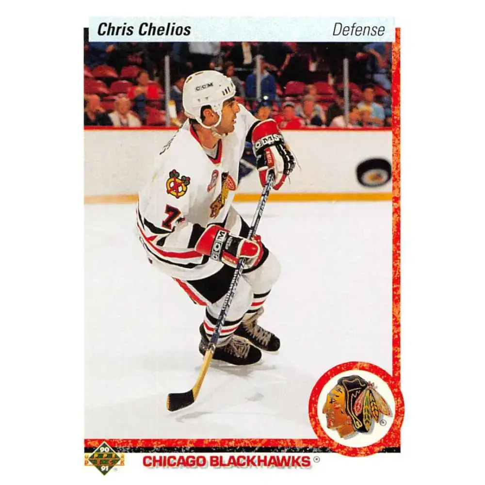 1990-91 Upper Deck #422 Chris Chelios NM-MT Montreal Canadiens Hockey Card - Hockey Card Single