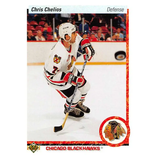 1990-91 Upper Deck #422 Chris Chelios NM-MT Montreal Canadiens Hockey Card - Hockey Card Single