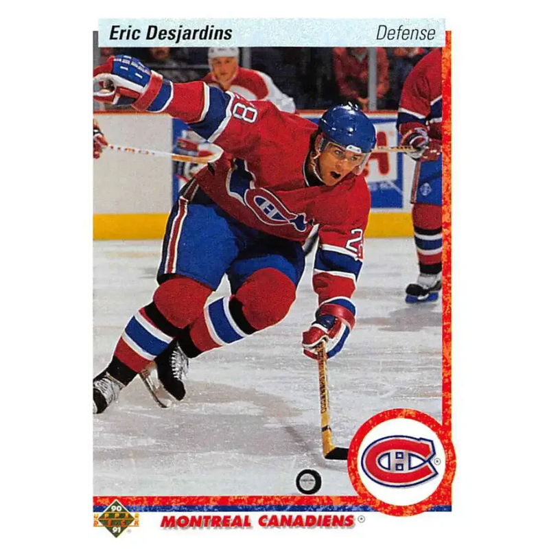 1990-91 Upper Deck #428 Eric Desjardins NM-MT RC Rookie Montreal Canadiens Hockey Card - Hockey Card Single