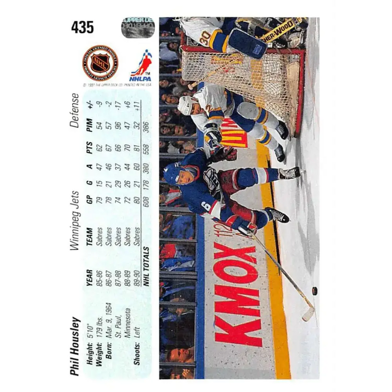 1990-91 Upper Deck #435 Phil Housley NM-MT Buffalo Sabres Hockey Card - Hockey Card Single