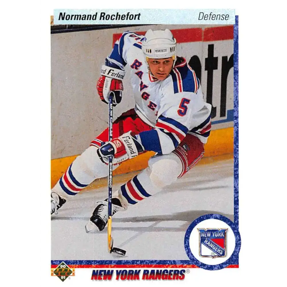 1990-91 Upper Deck #437 Normand Rochefort NM-MT New York Rangers Hockey Card - Hockey Card Single