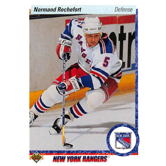 1990-91 Upper Deck #437 Normand Rochefort NM-MT New York Rangers Hockey Card