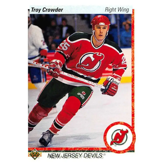 1990-91 Upper Deck #441 Troy Crowder NM-MT RC Rookie New Jersey Devils Hockey Card