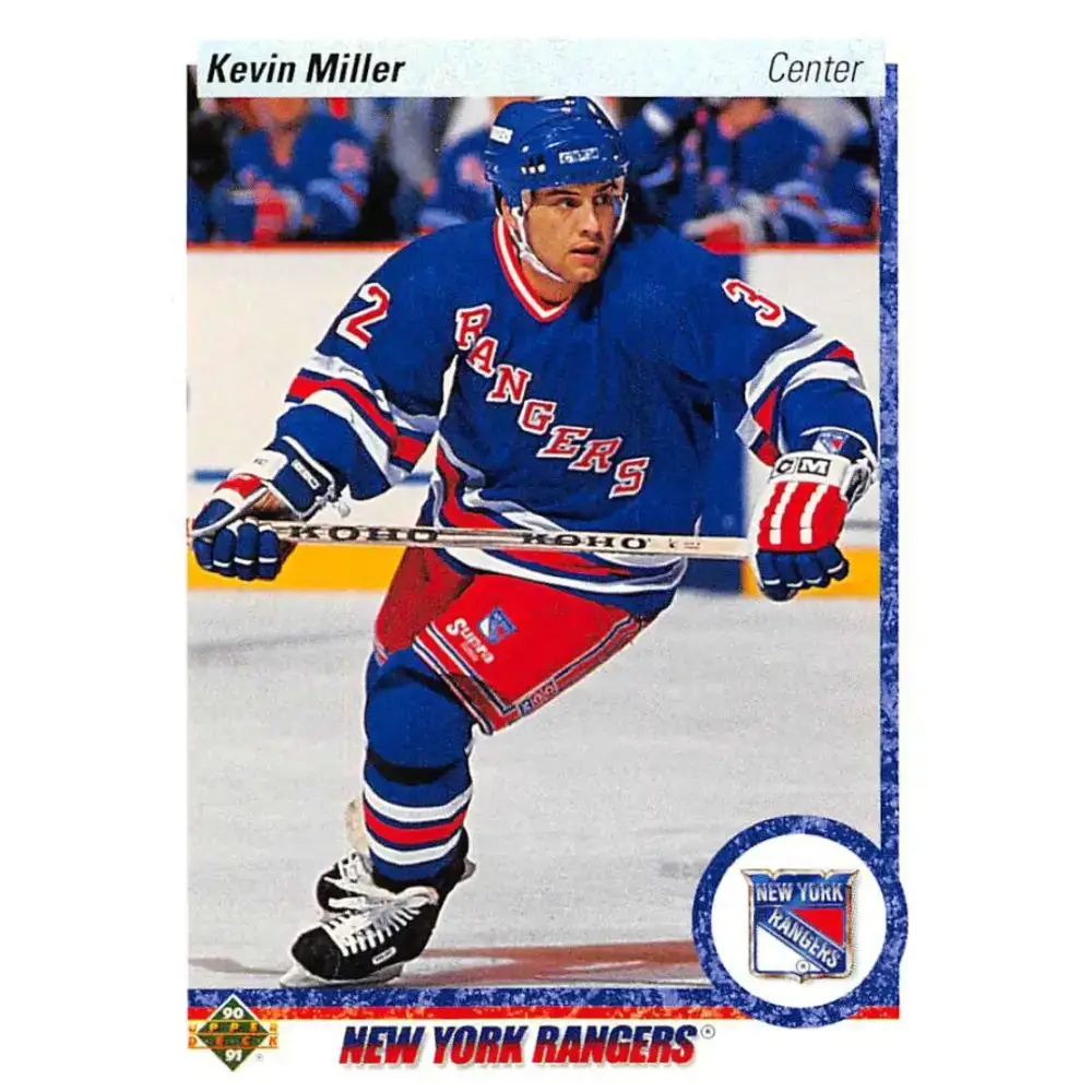 1990-91 Upper Deck #444 Kevin Miller NM-MT RC Rookie New York Rangers Hockey Card - Hockey Card Single