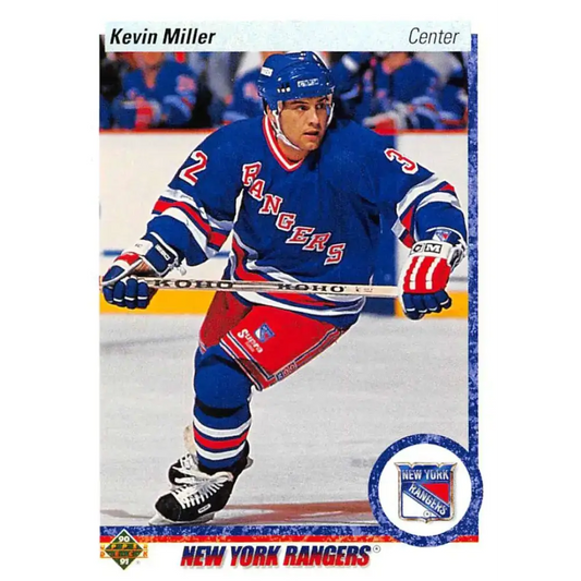 1990-91 Upper Deck #444 Kevin Miller NM-MT RC Rookie New York Rangers Hockey Card