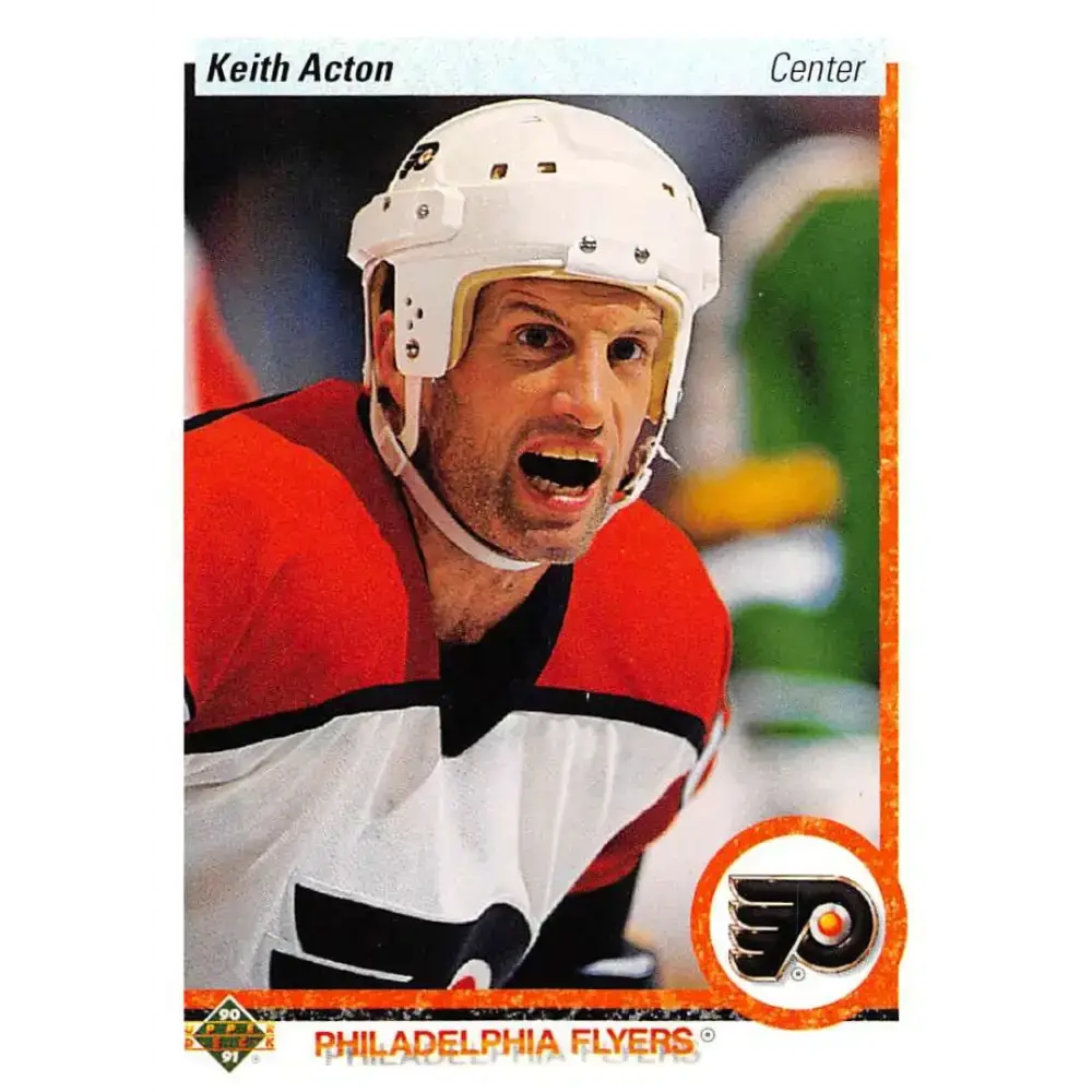 1990-91 Upper Deck #445 Keith Acton NM-MT Philadelphia Flyers Hockey Card - Hockey Card Single